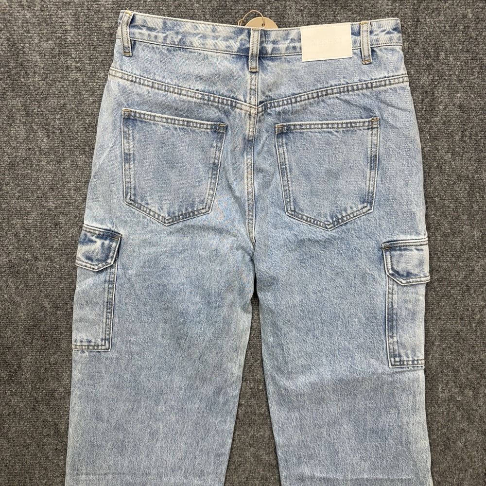 Meshki Jagger Relaxed Denim Cargo wide leg Jeans Women's size Small 30x31 - Picture 12 of 15